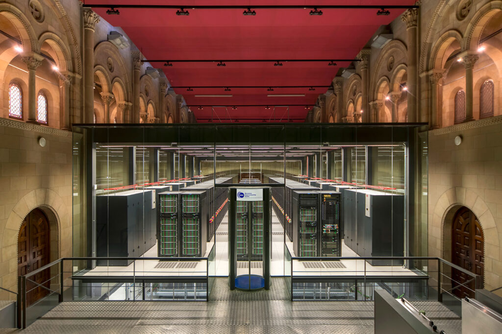 Image of the Mare Nostrum 4 supercomputer in Barcelona.